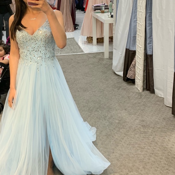 Light blue prom dress